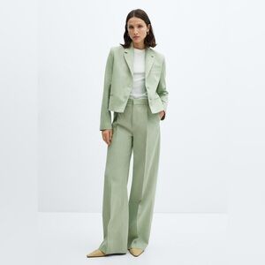 NWT Mango Cropped blazer with buttons and pleated wideleg suit trousers suit